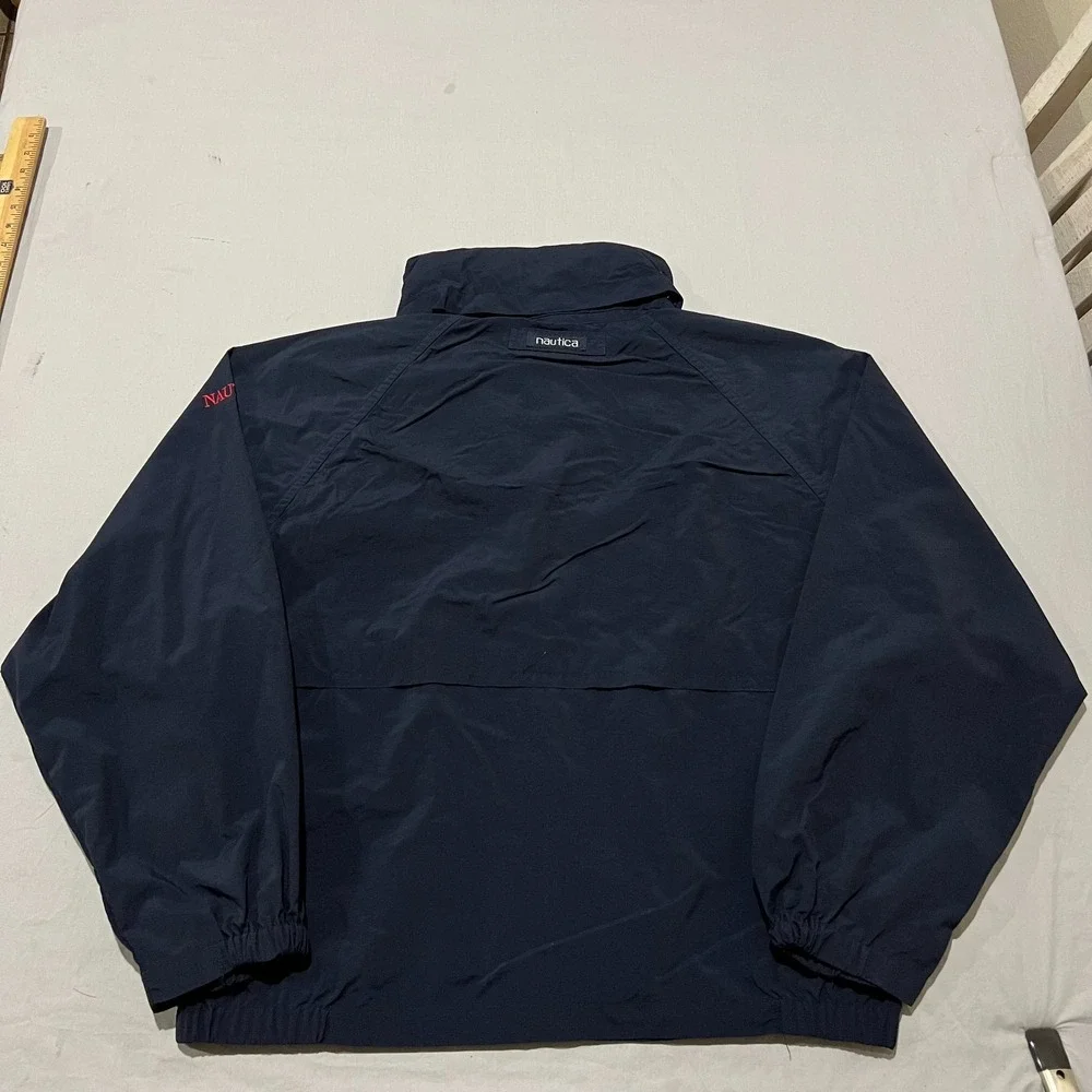Vintage Nautica Mens Navy Blue Lined Classic Full Zip Sailing Jacket Size XL